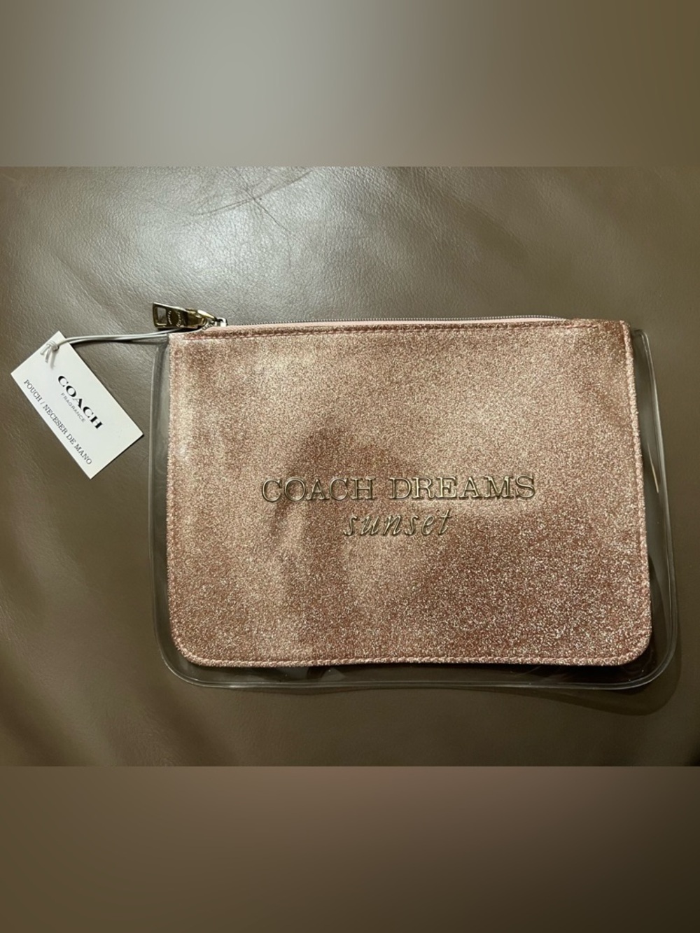 Coach Dreams Sunset Glitter Pouch - Pink